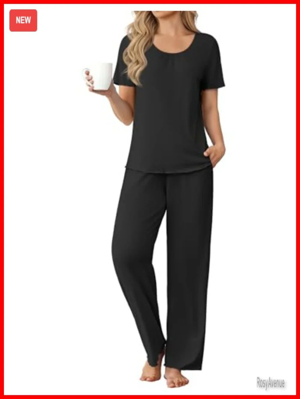 Viscose from Bamboo Pajama Set Short Sleeve Loose Fit Sleepwear